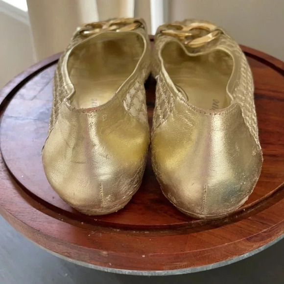 Juicy Couture Gold Mesh Flats Buckle 9M Italy - Picture 5 of 8